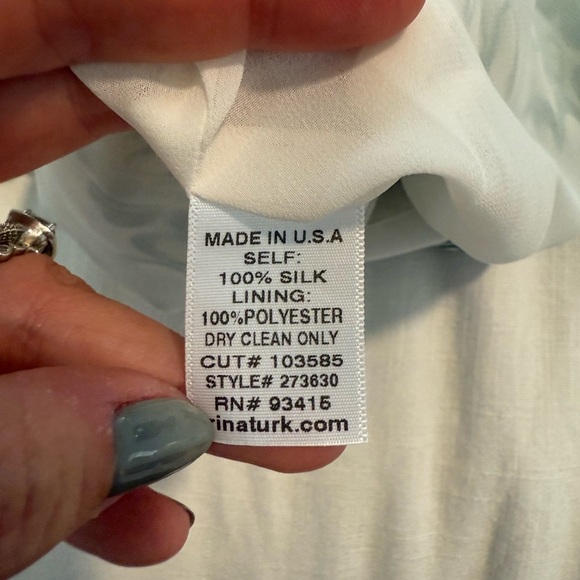 Trina Turk Green White Silk Sleeveless Mini Geometric size 2 - Picture 5 of 5